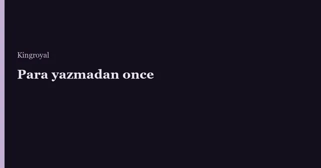 Yatırımdan önce kapağı